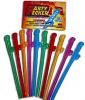 10 Pack of Bachelorette Party Colored Penis Straws  - Hott Pecker Straws